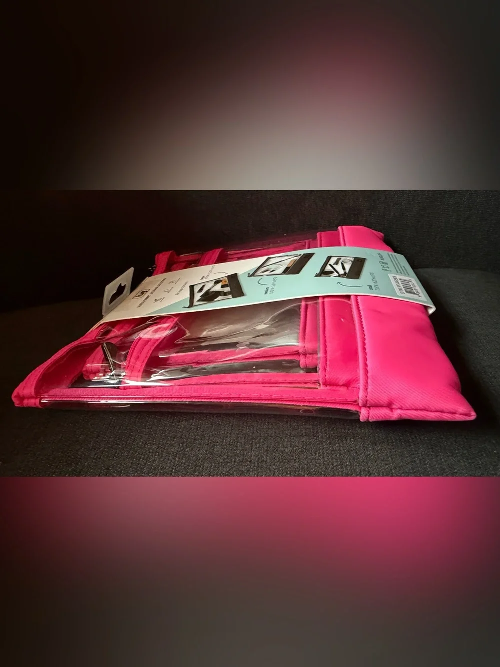 Lug Three-piece 3-piece Envelope Clearview Zip Organizer Bags – Magenta Hot Pink